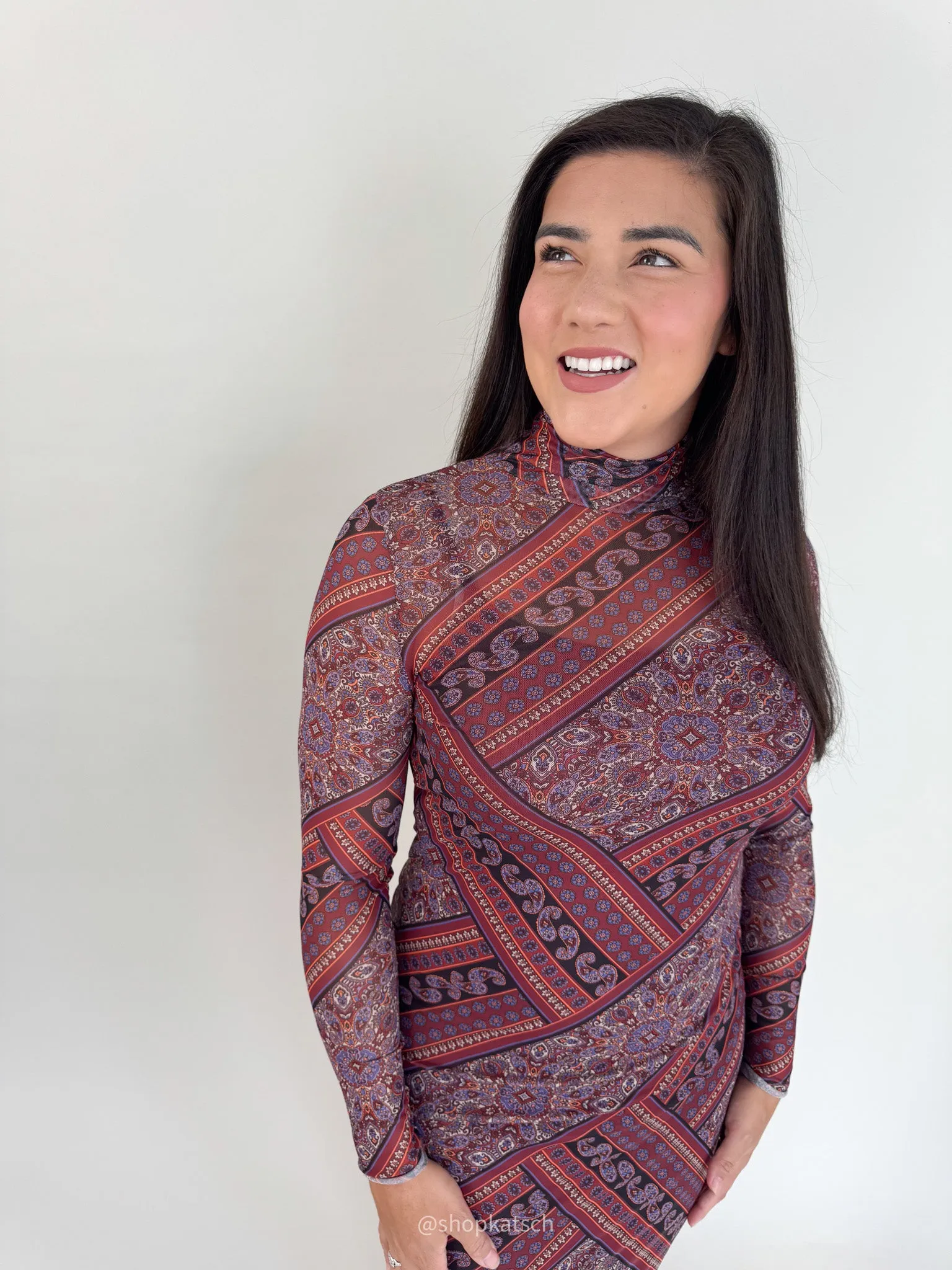 Vivienne Mauve Paisley Dress