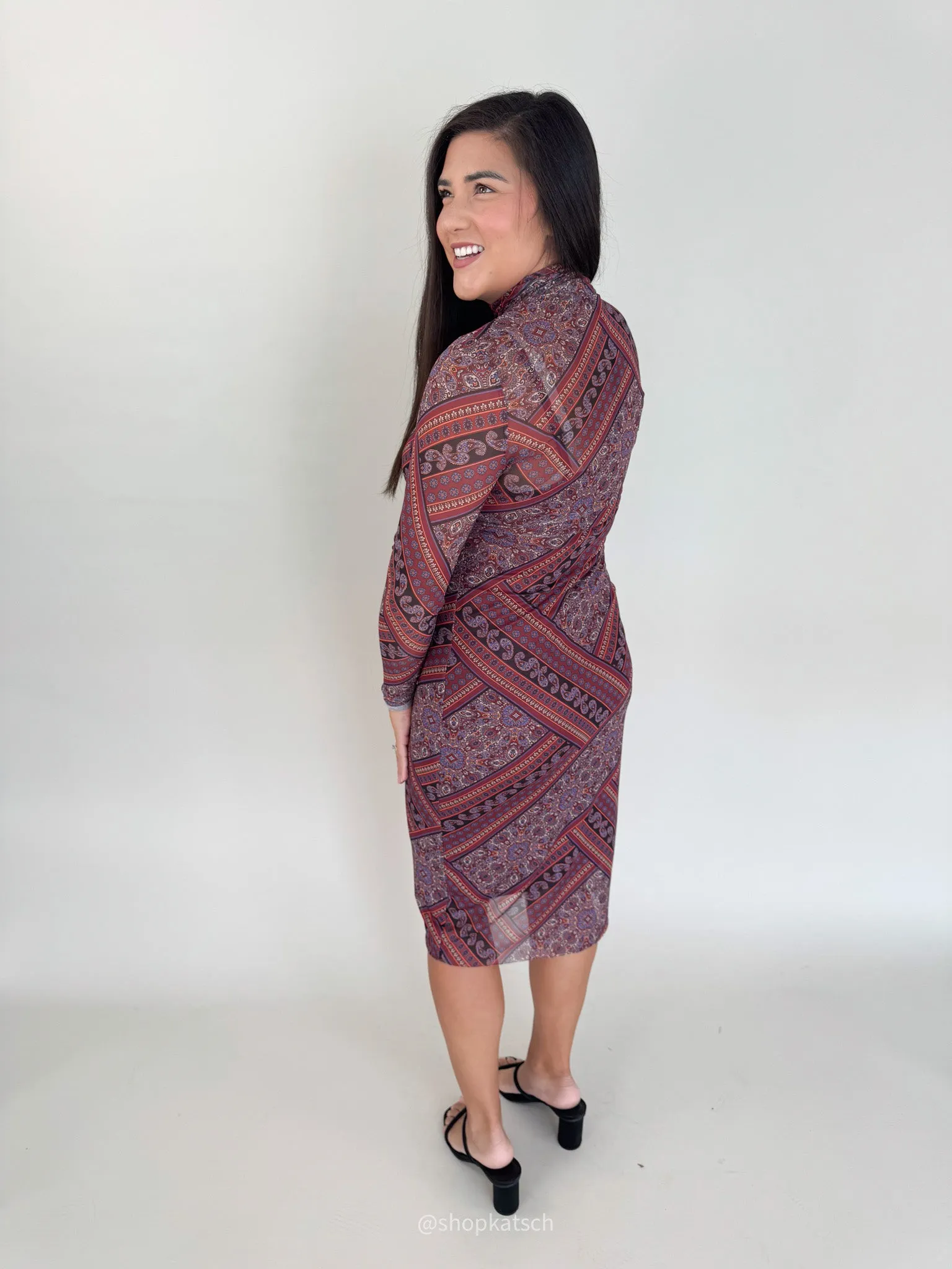 Vivienne Mauve Paisley Dress