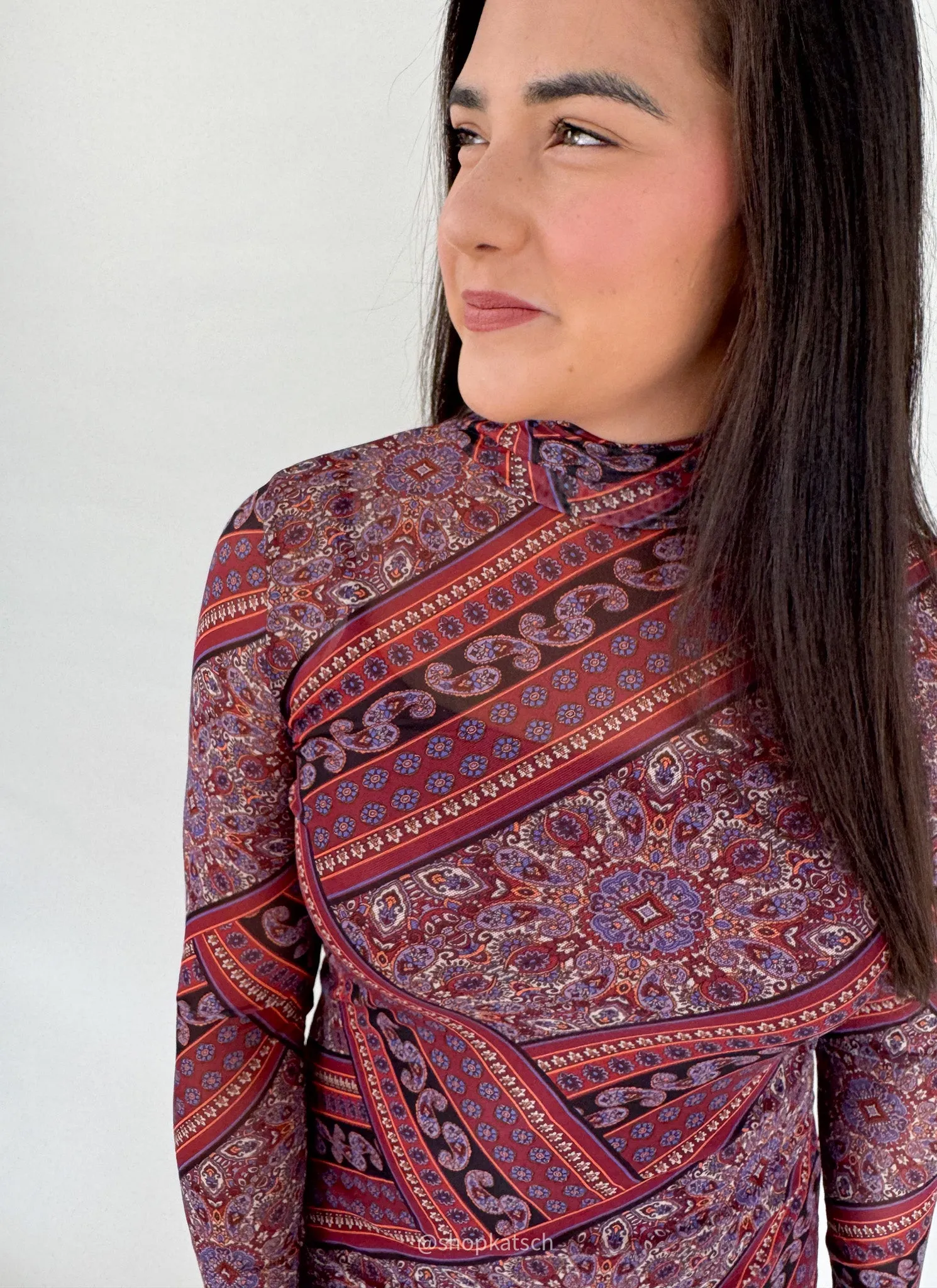 Vivienne Mauve Paisley Dress