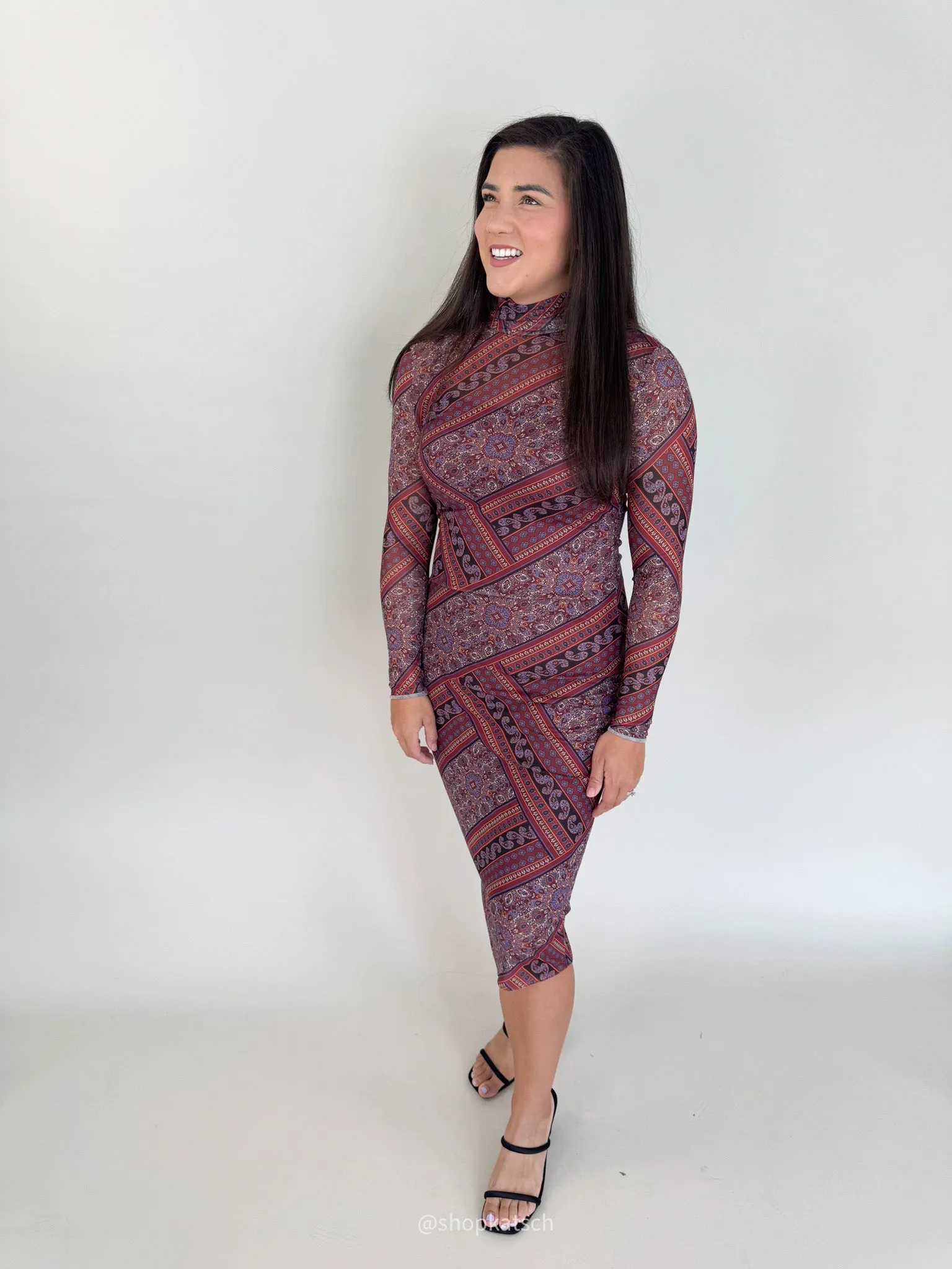 Vivienne Mauve Paisley Dress