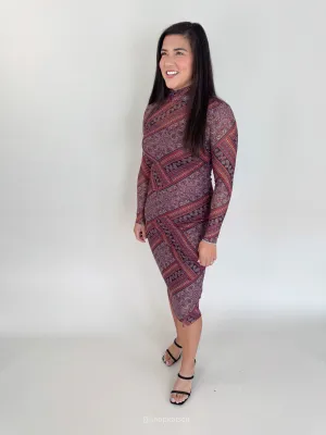 Vivienne Mauve Paisley Dress