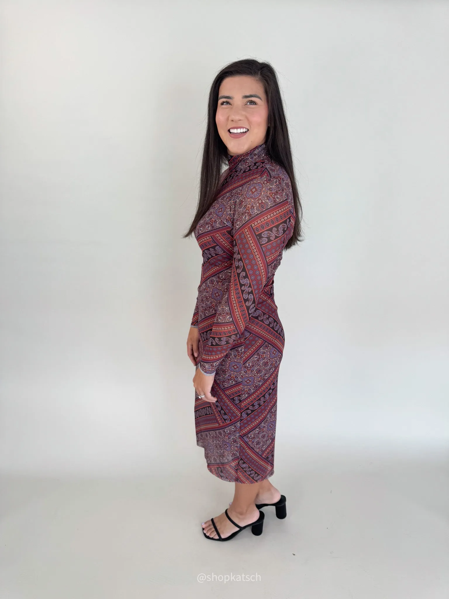 Vivienne Mauve Paisley Dress