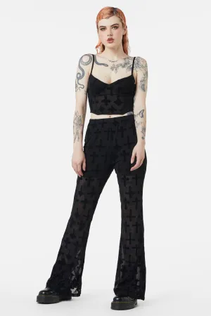 Vowed Flocked Mesh Corset