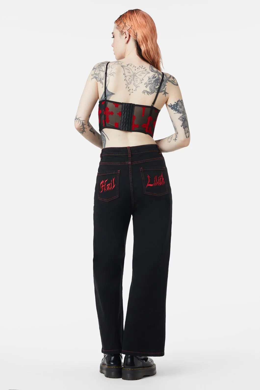 Vowed Flocked Mesh Corset