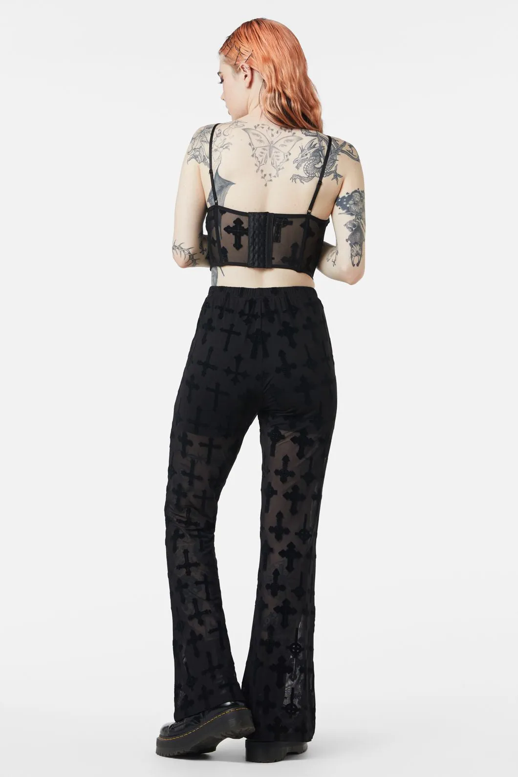Vowed Flocked Mesh Corset
