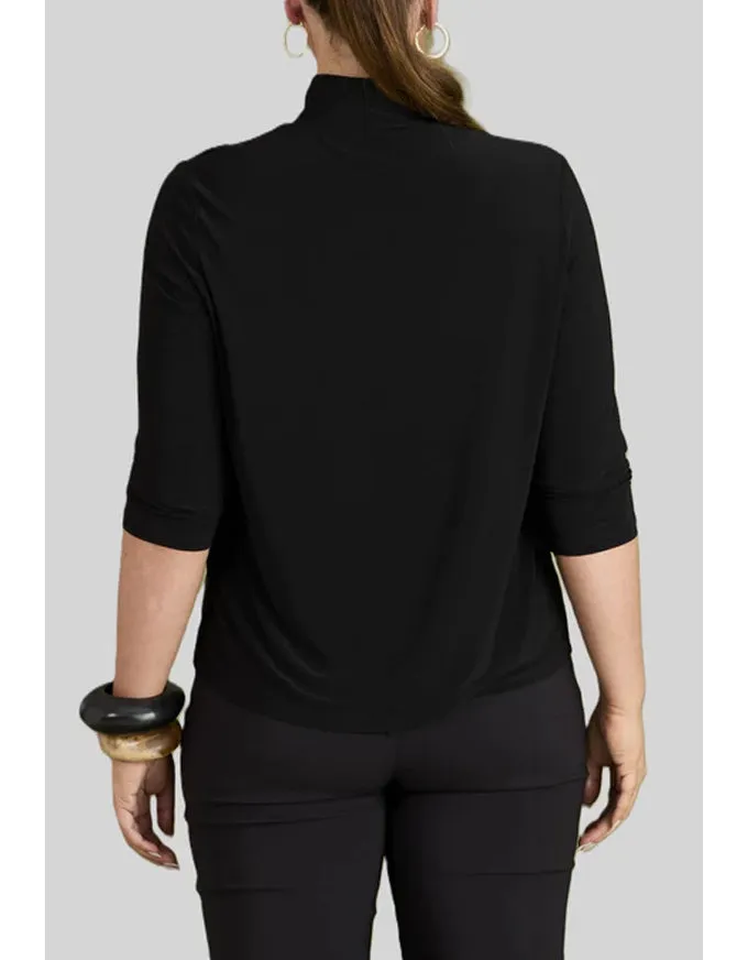 Voyager 3/4 Polo Top Black