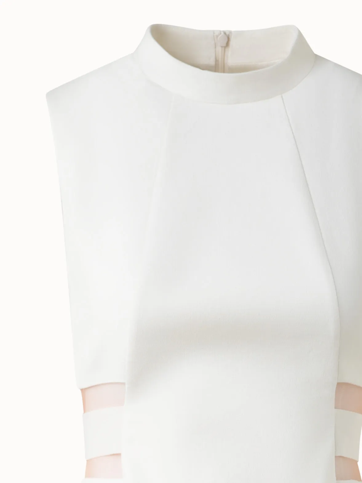 Waist Cut-Out Sheath Dress in Cotton Silk