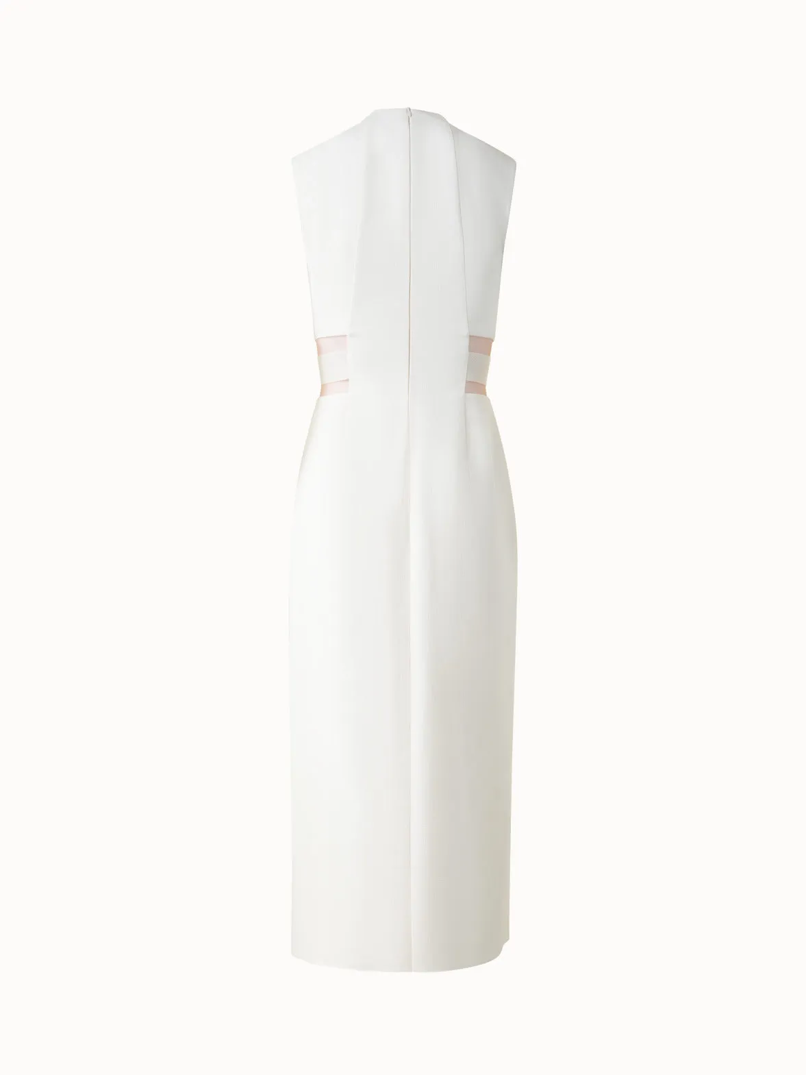 Waist Cut-Out Sheath Dress in Cotton Silk