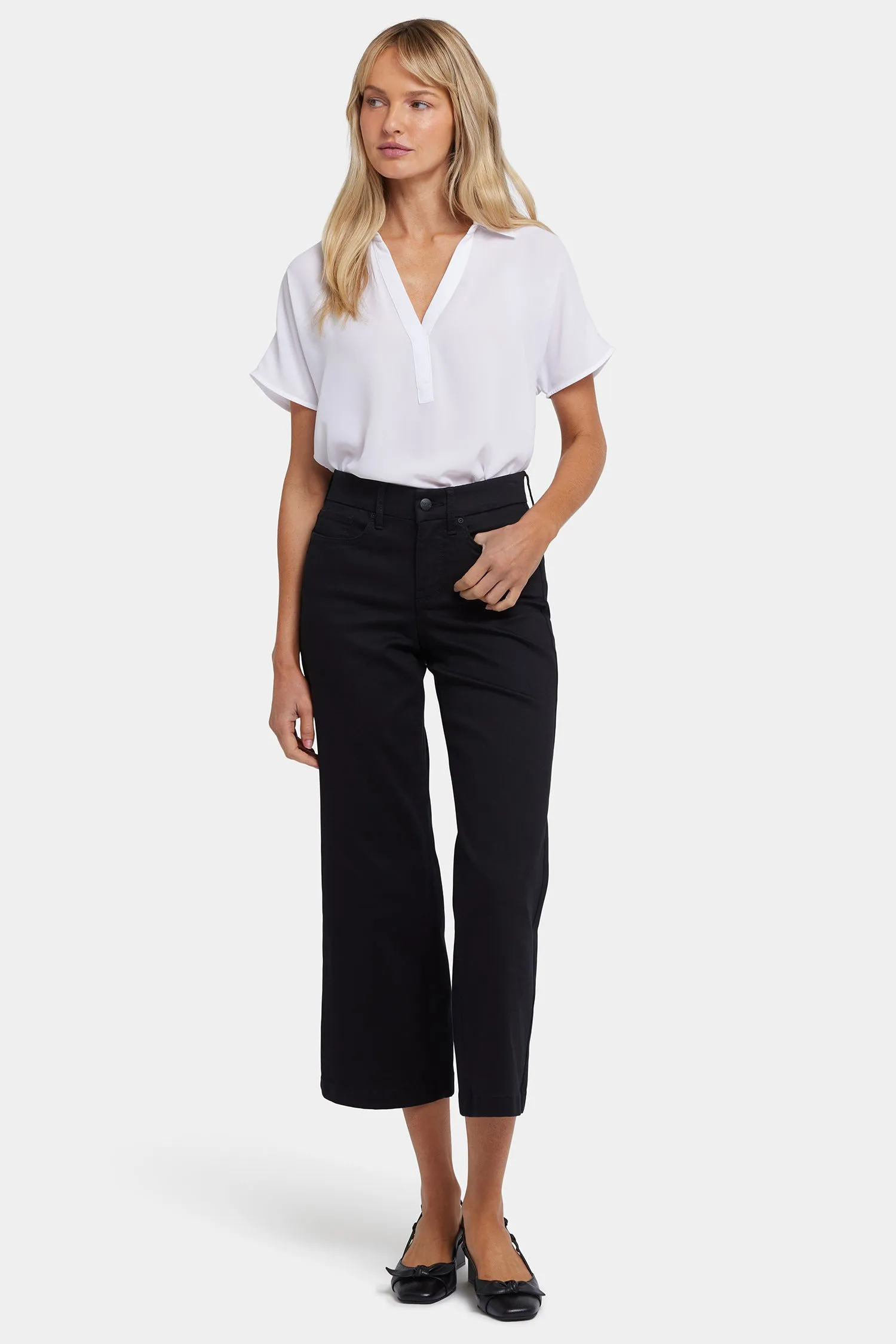 Waist-Match™ Teresa Wide Leg Ankle Jeans - Black