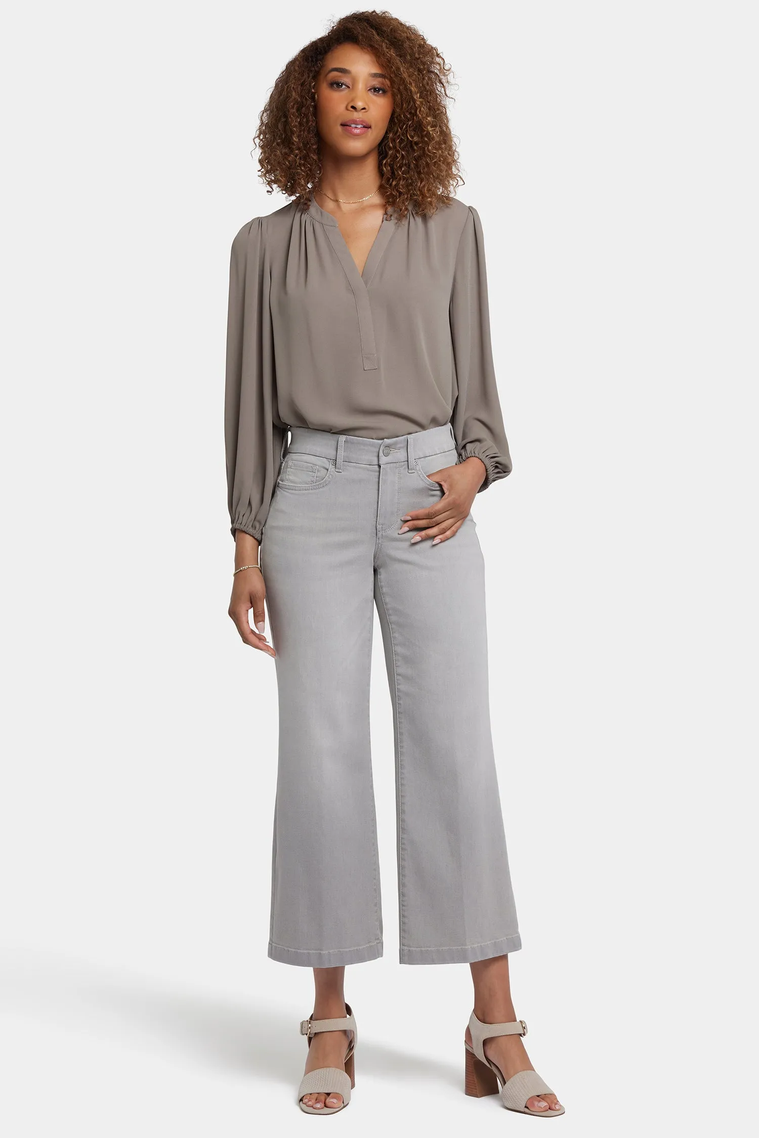 Waist-Match™ Teresa Wide Leg Ankle Jeans - Grenada Mist