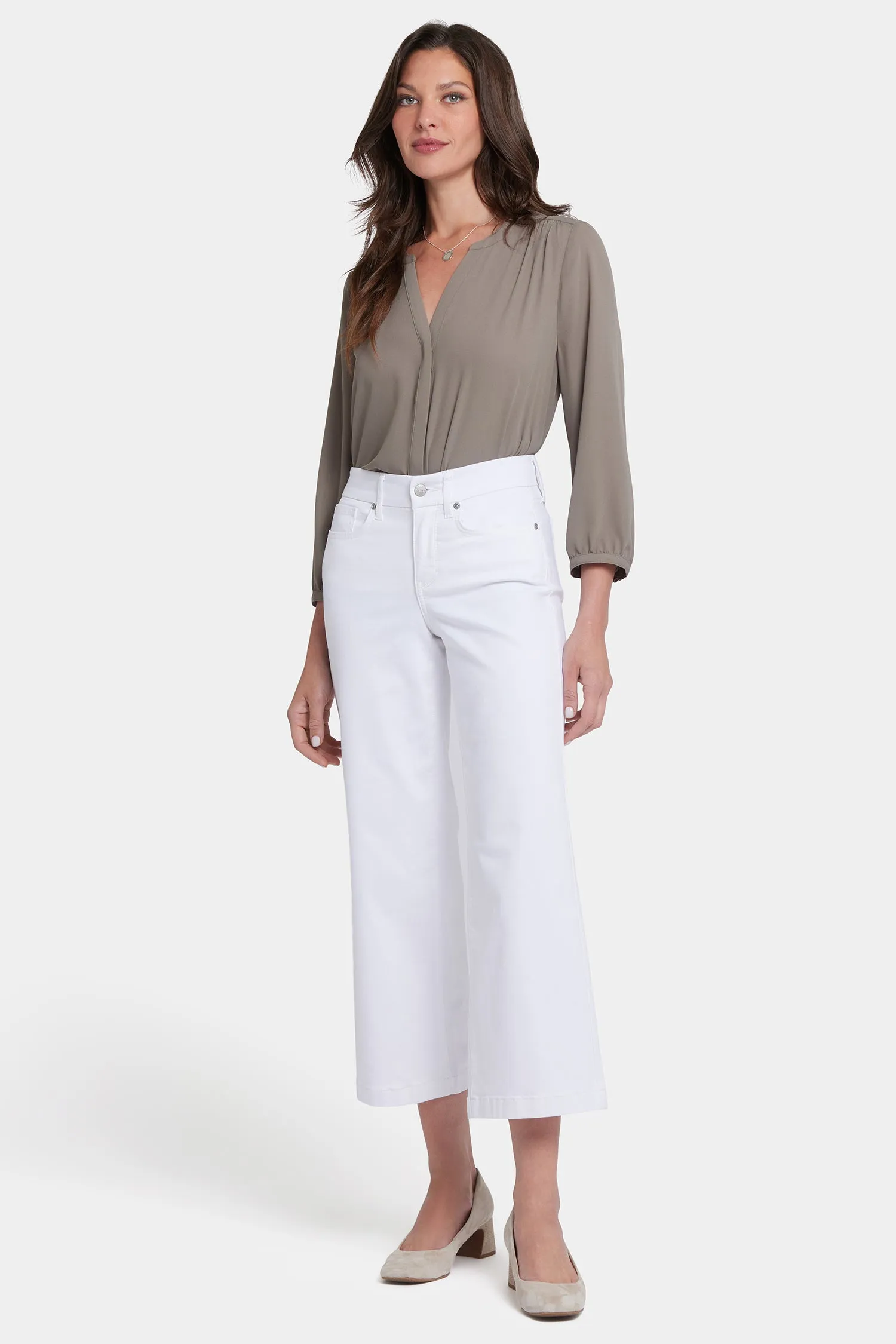 Waist-Match™ Teresa Wide Leg Ankle Jeans - Optic White