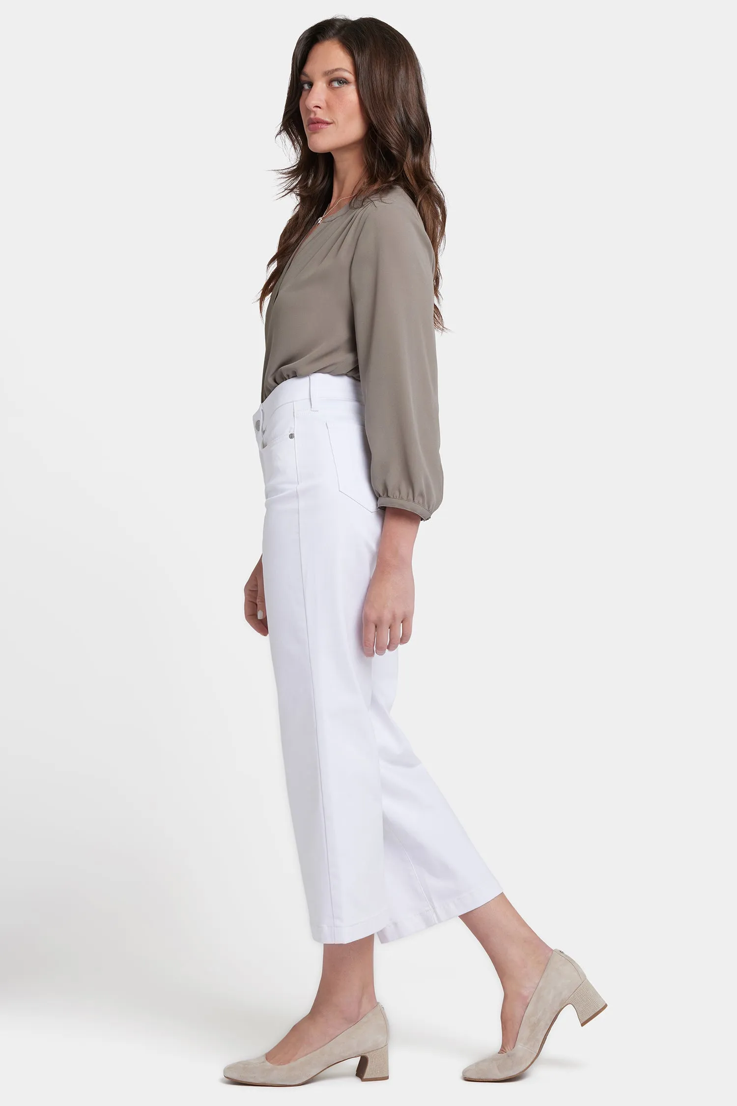 Waist-Match™ Teresa Wide Leg Ankle Jeans - Optic White