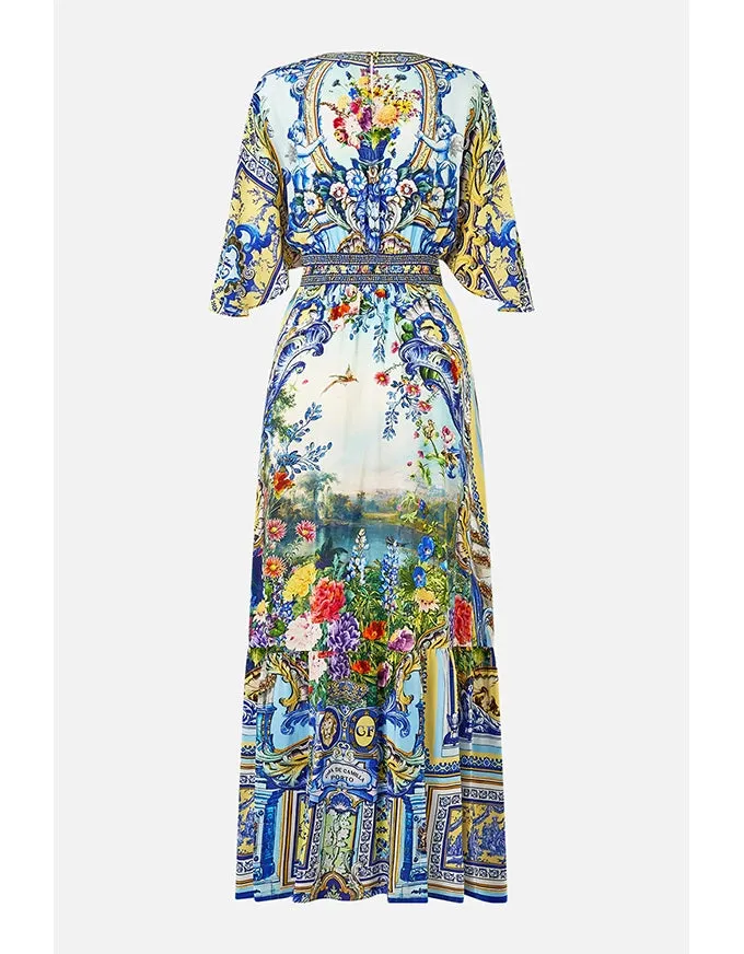 Wall to Wall Wonders Waisted Dress w/ Hem Ruffle