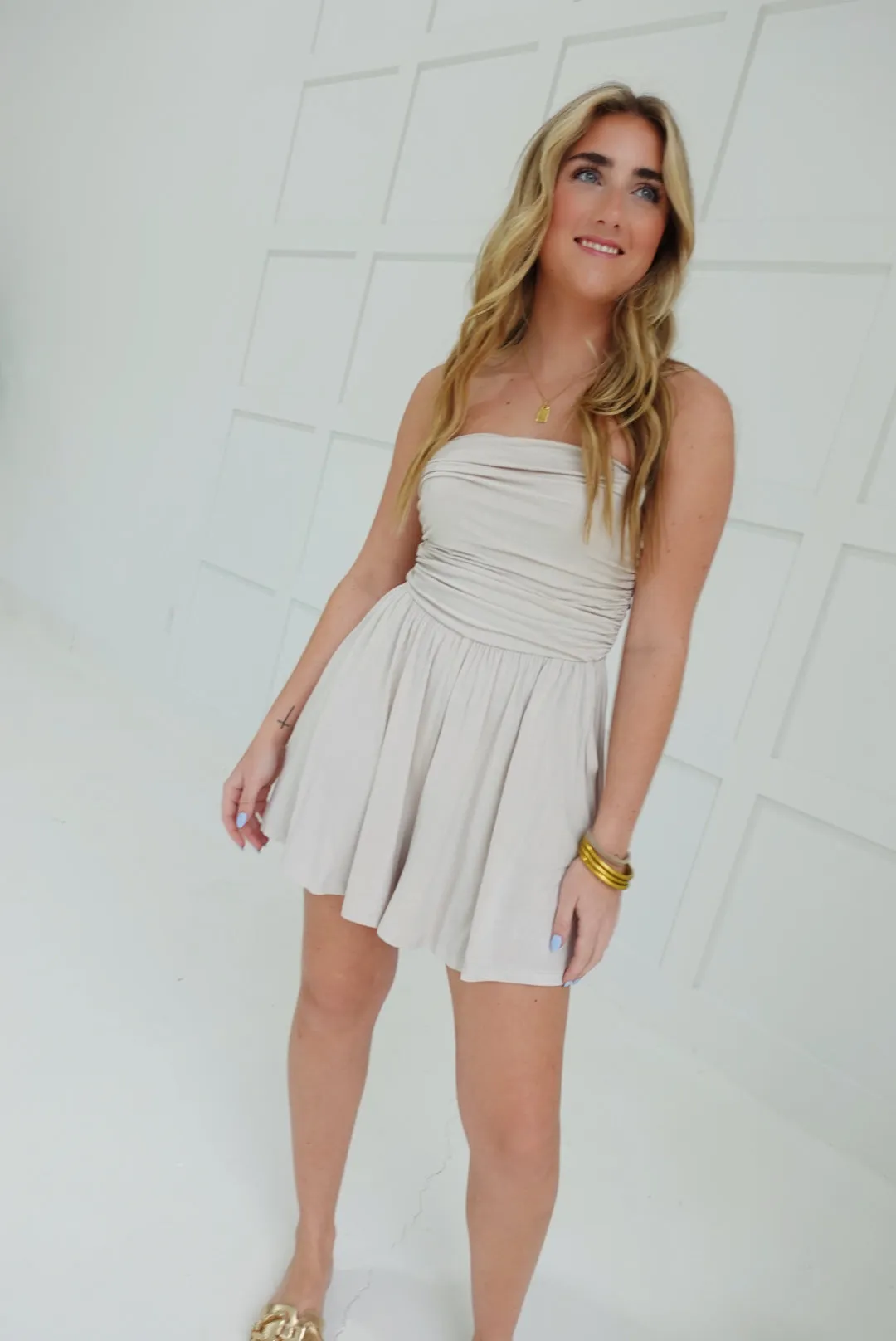 Warmer Days Romper - Sand Beige