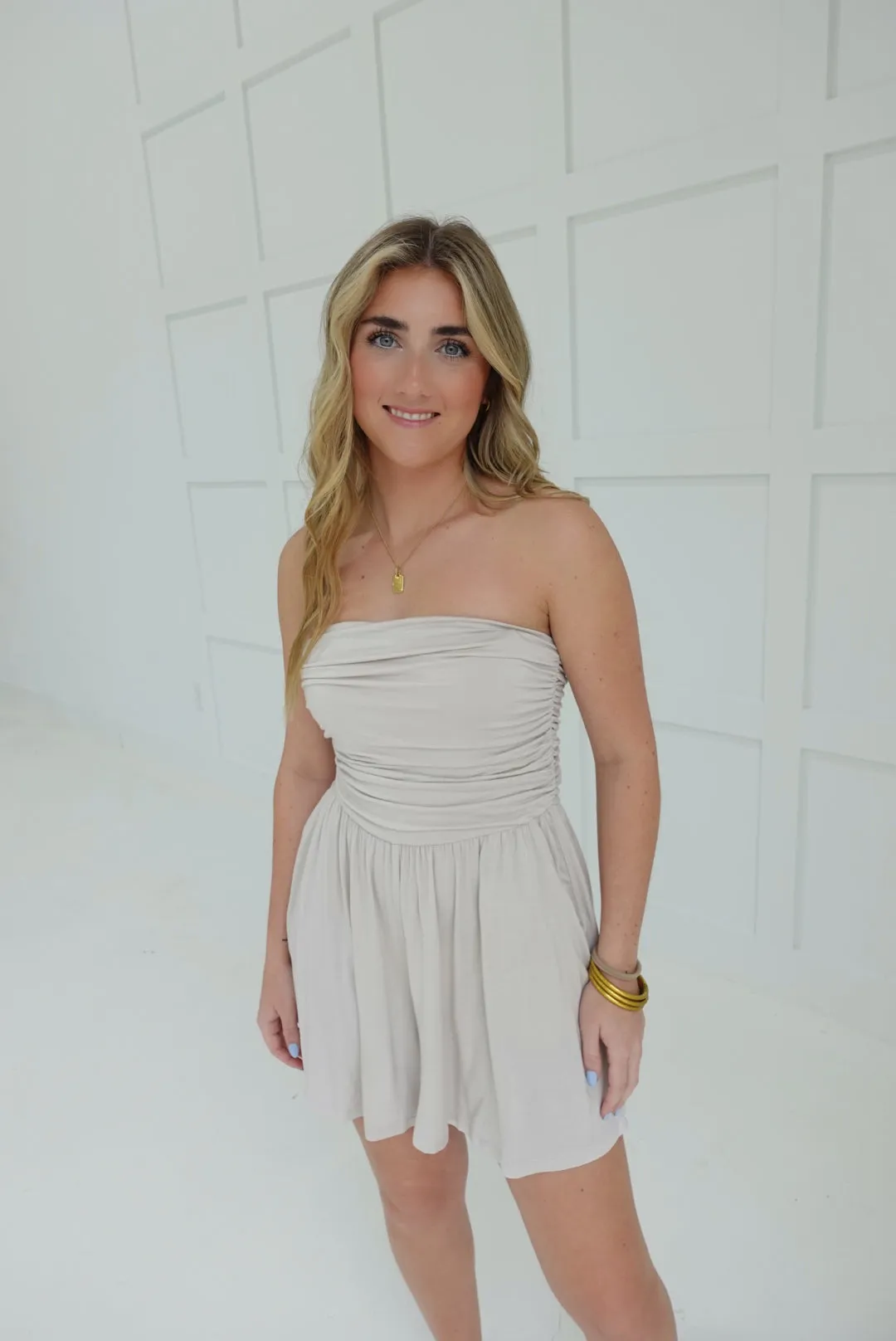 Warmer Days Romper - Sand Beige