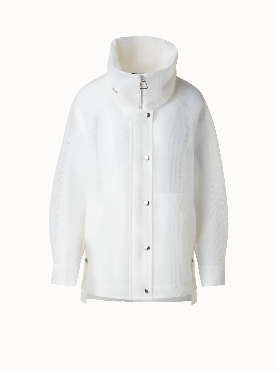 Water Repellent Parka in Sheer Techno-Grid