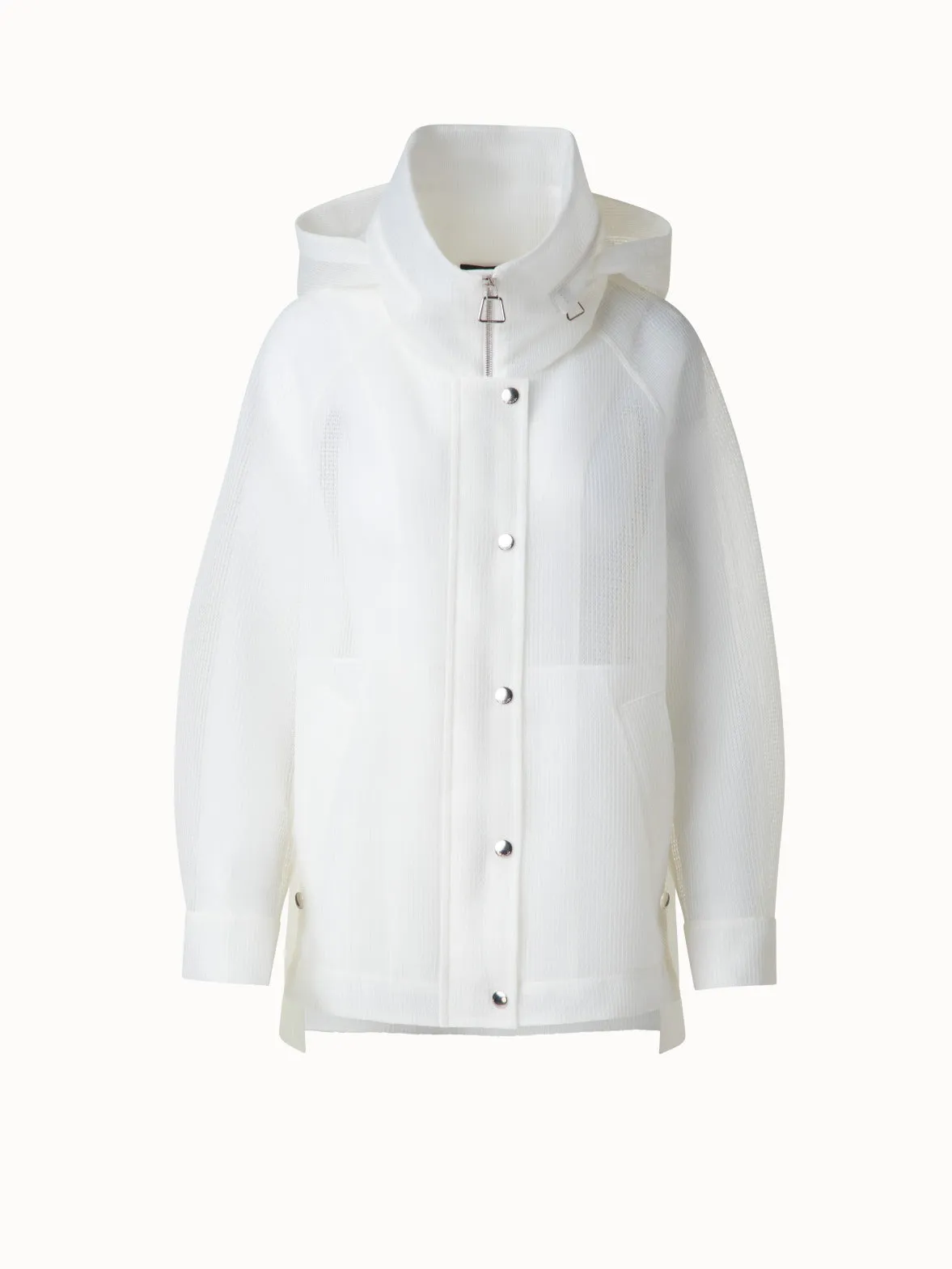 Water Repellent Parka in Sheer Techno-Grid