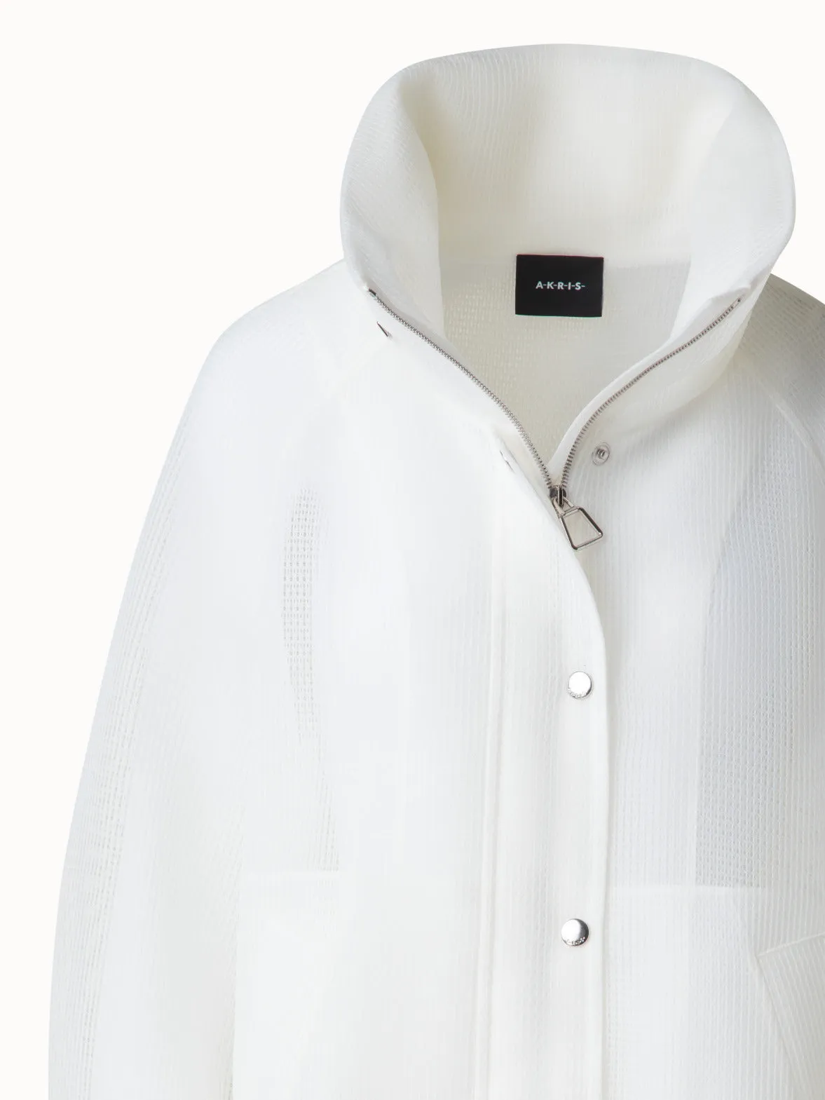 Water Repellent Parka in Sheer Techno-Grid
