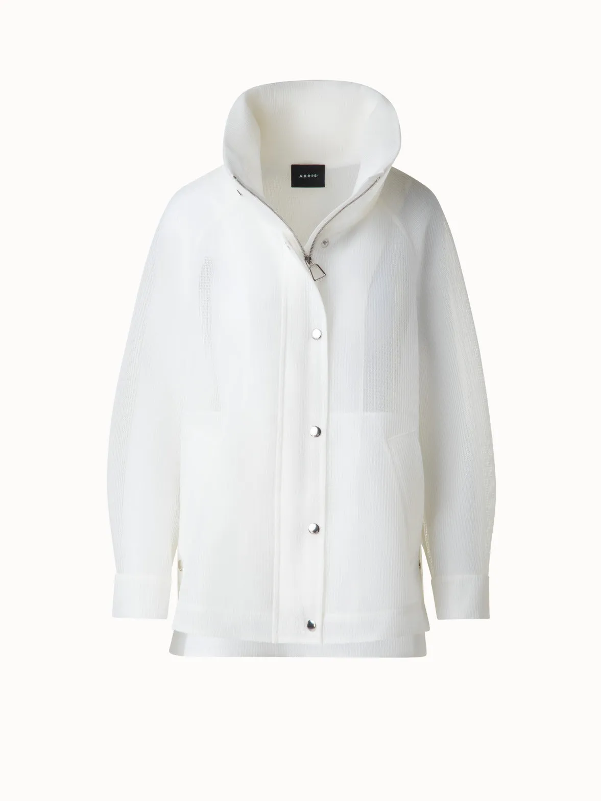 Water Repellent Parka in Sheer Techno-Grid