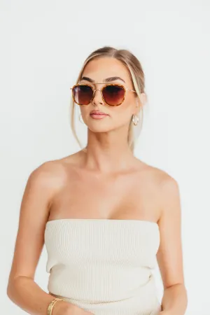 Weston Acetate Round Sunglasses in Light Tortoise/Brown