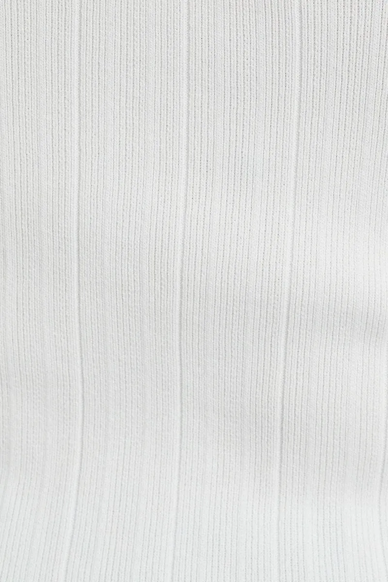 White Crop Singlet Knit