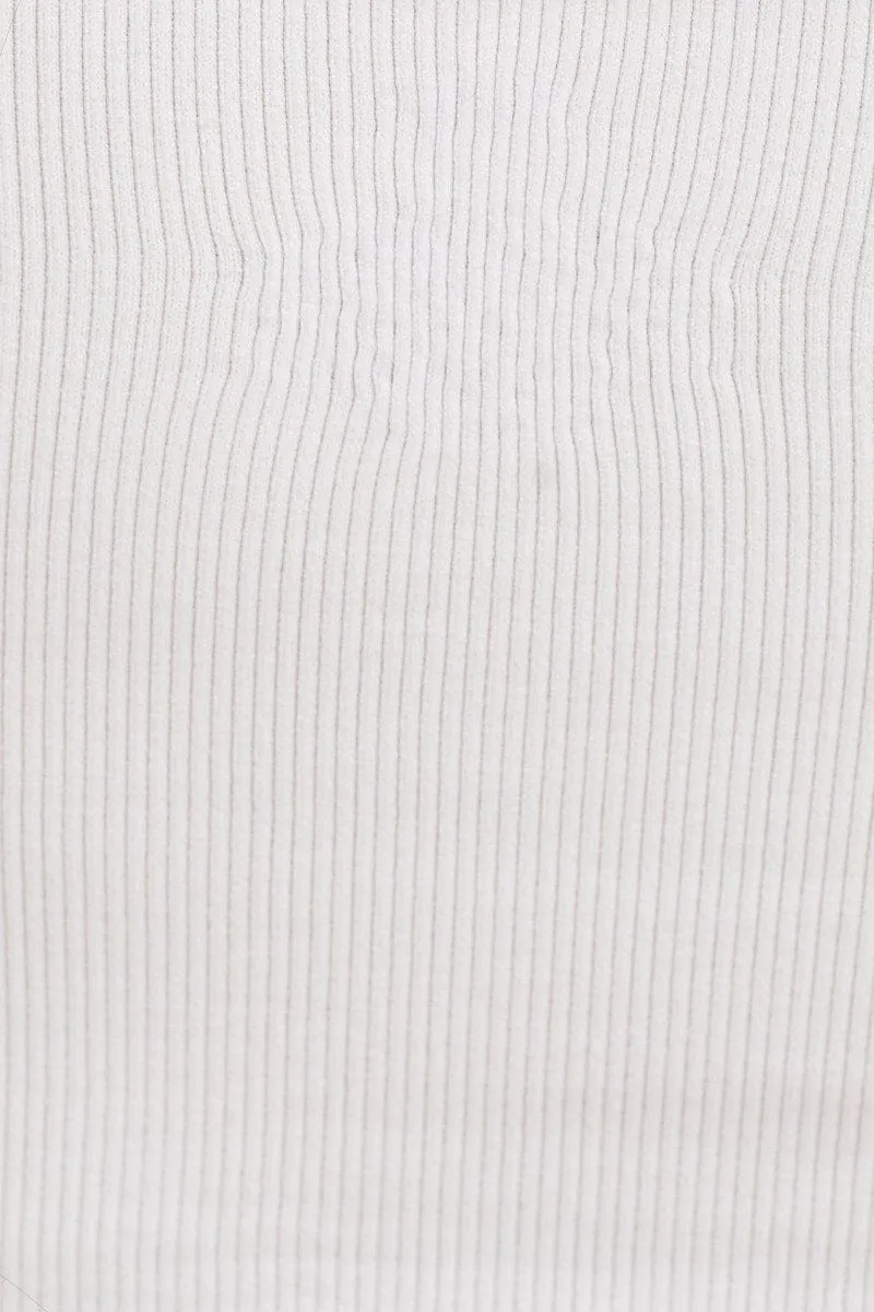 White Seamless Corset Detail Singlet Top