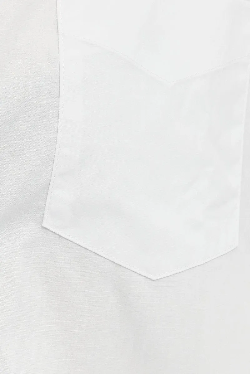 White Shirt Long Sleeve Collared Neck