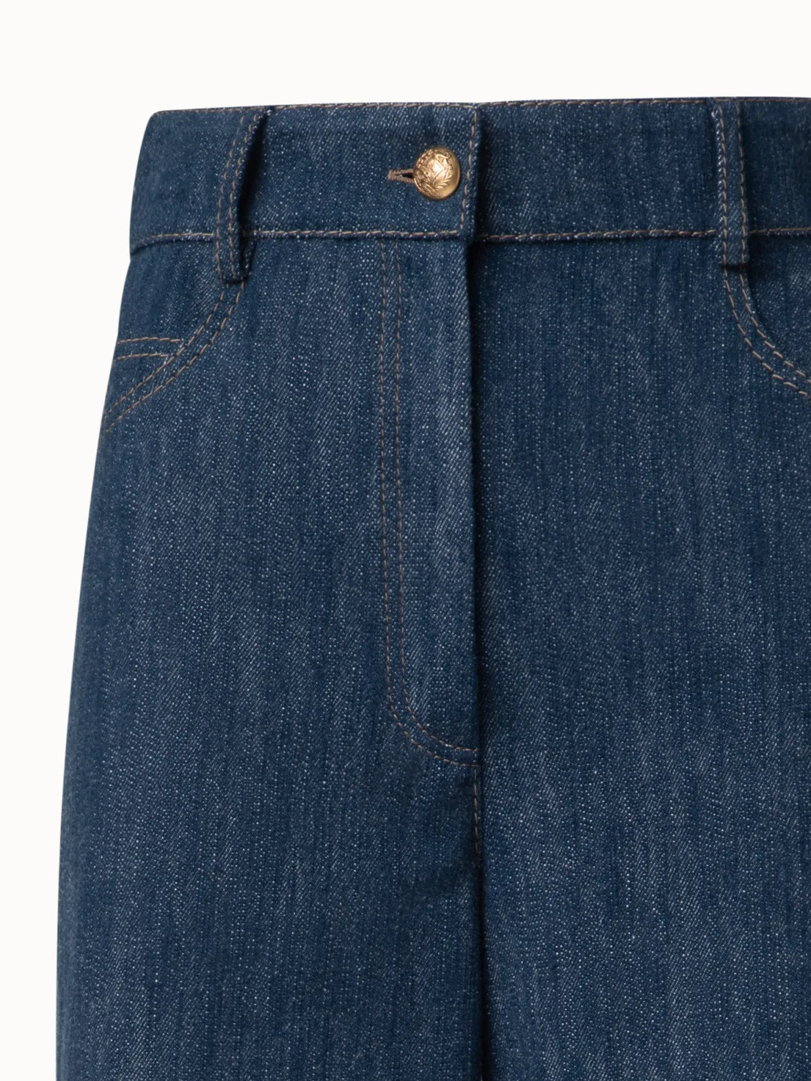Wide Cotton Wool Denim Pants