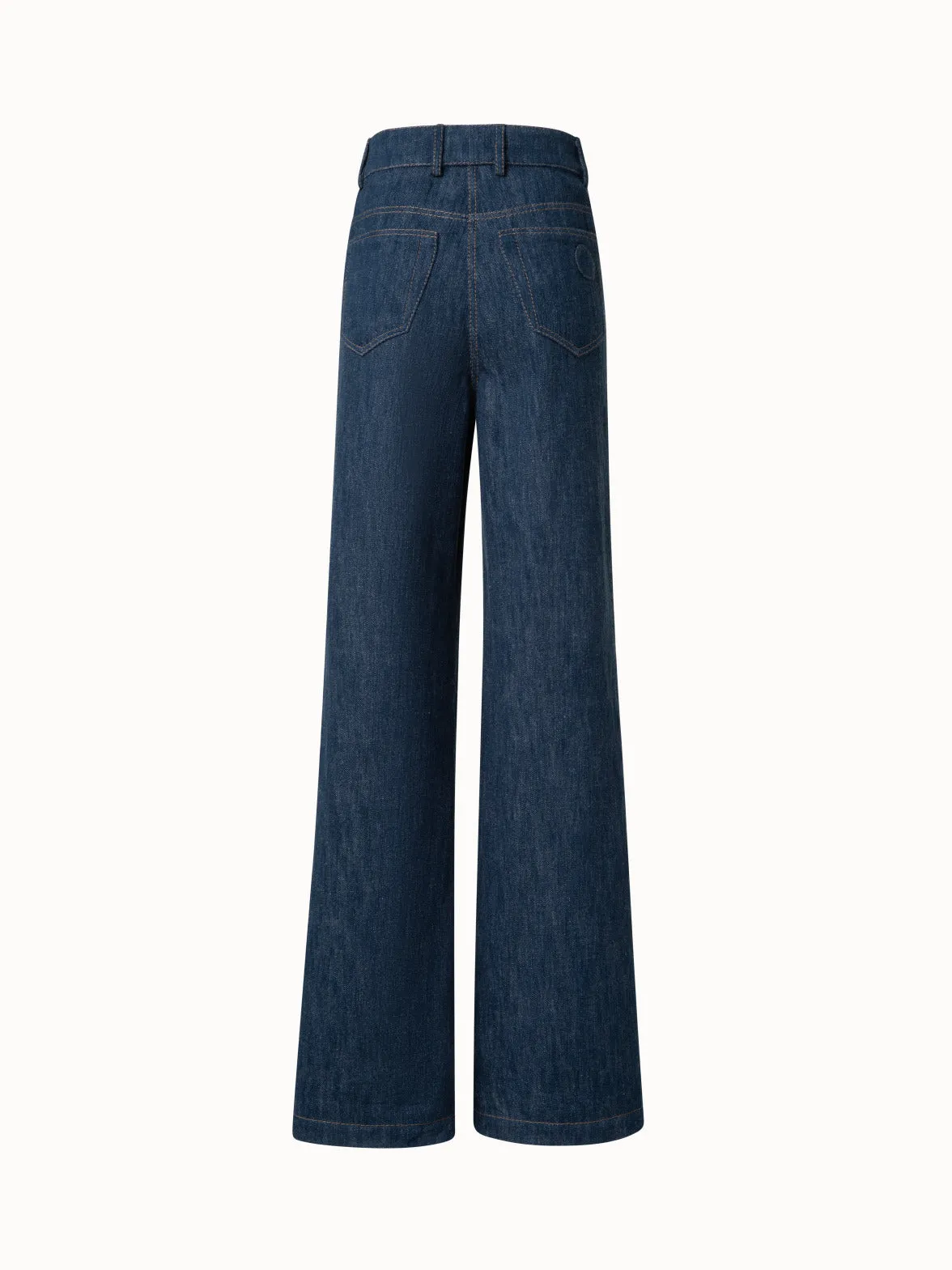 Wide Cotton Wool Denim Pants