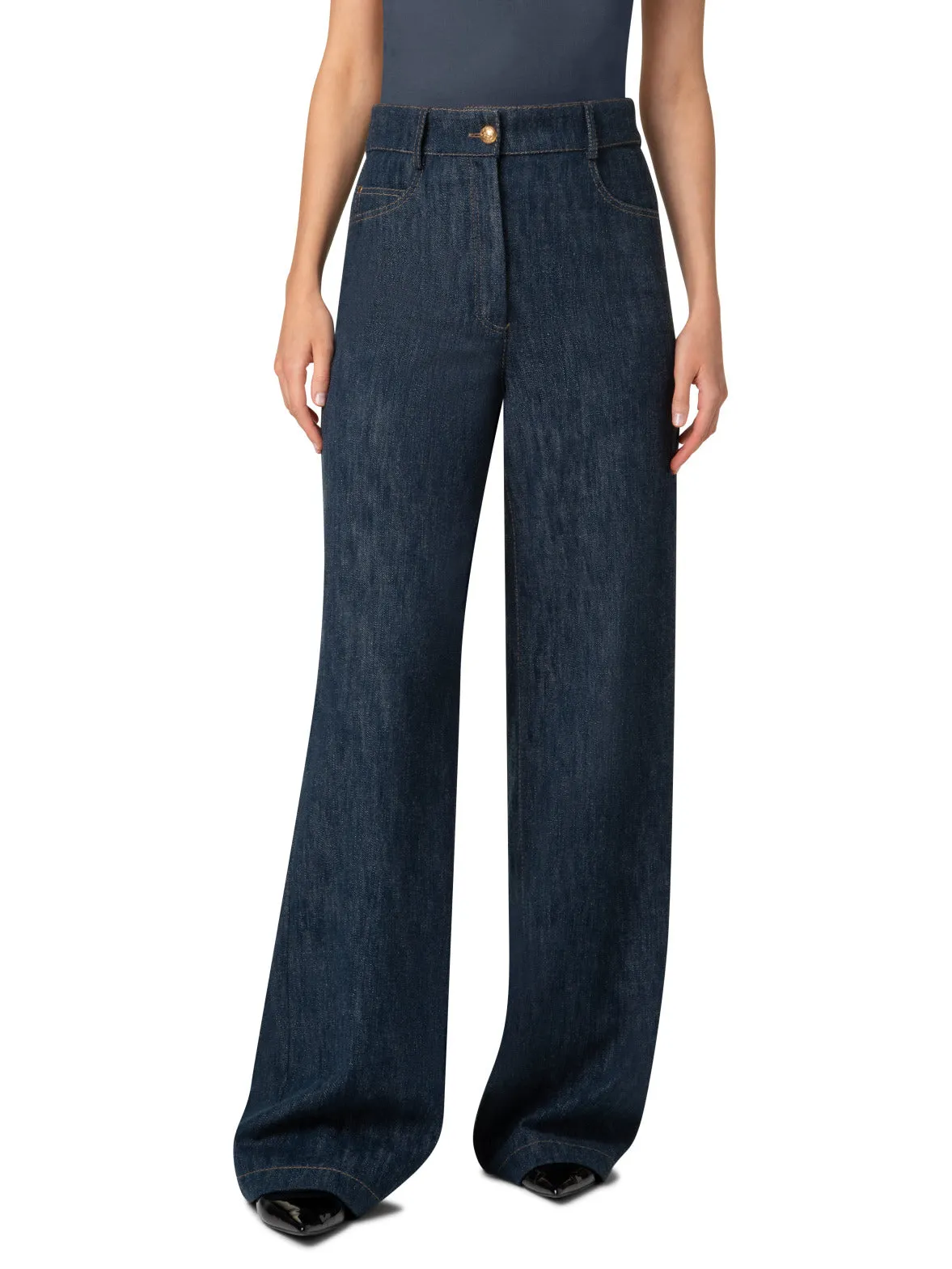 Wide Cotton Wool Denim Pants
