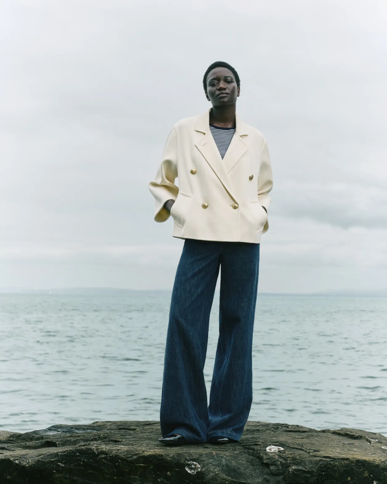 Wide Cotton Wool Denim Pants