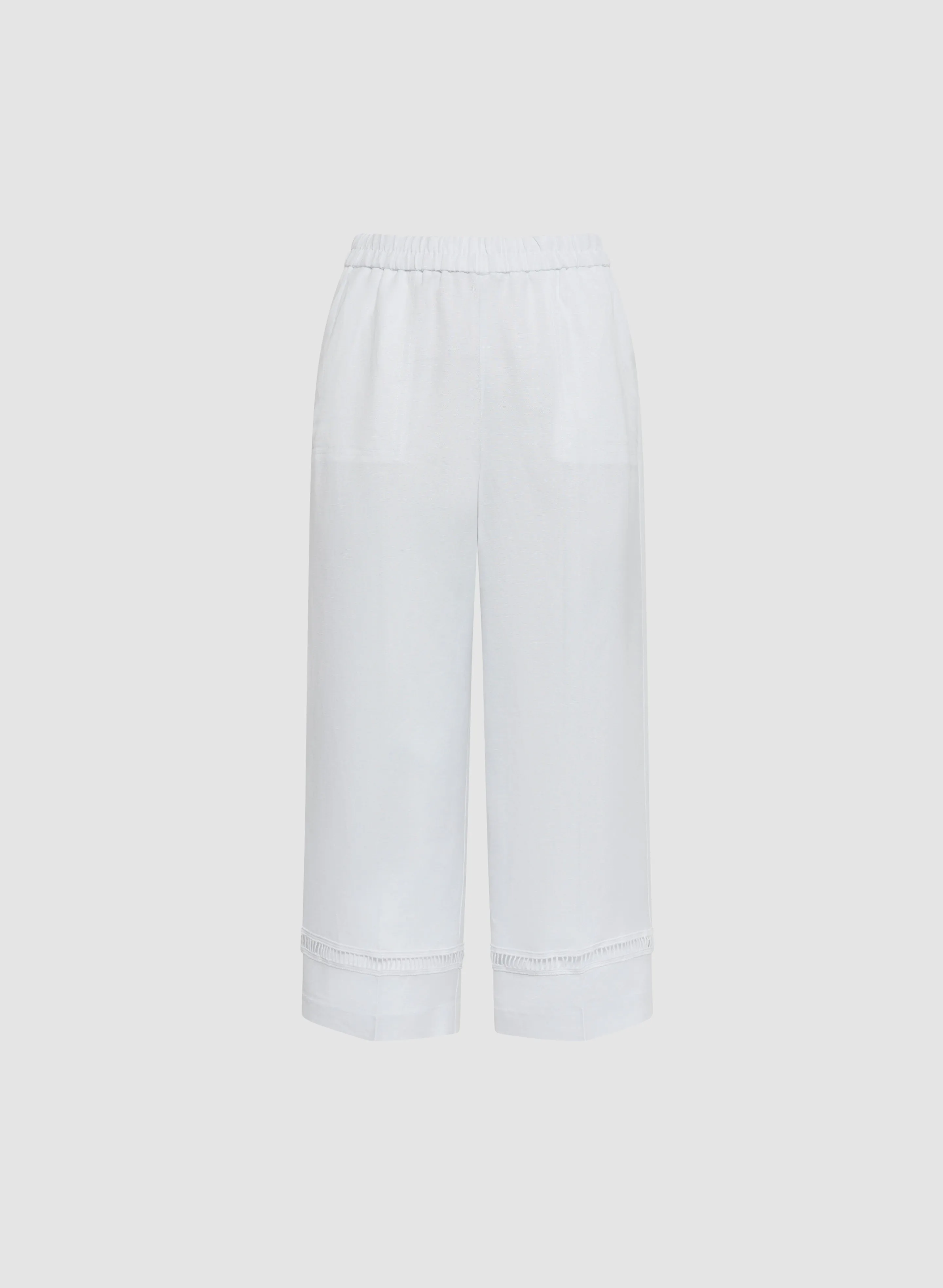 Wide Leg Linen-Blend Capris