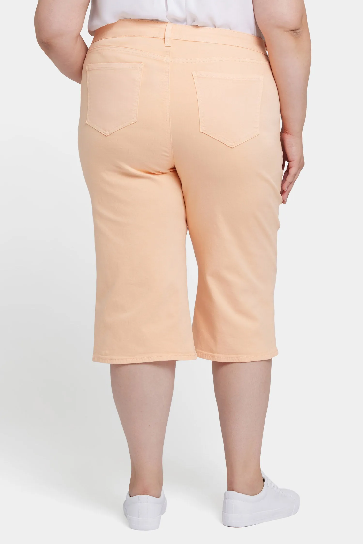 Wide Leg Pedal Pusher Jeans In Plus Size - Melon