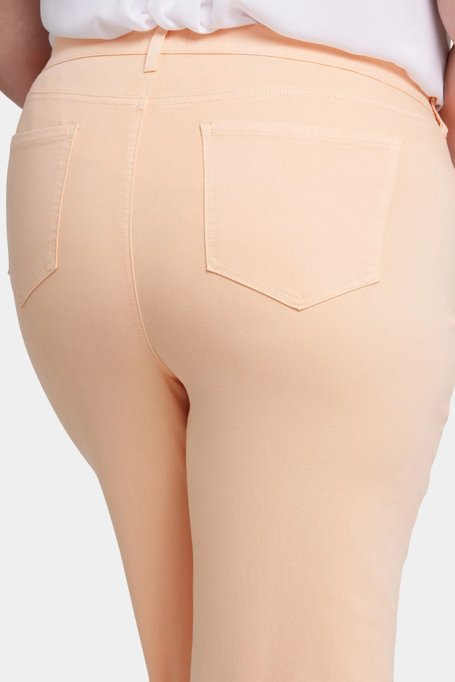 Wide Leg Pedal Pusher Jeans In Plus Size - Melon