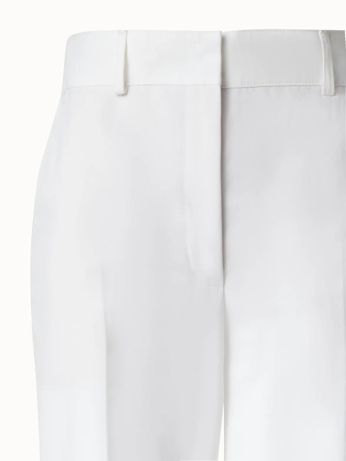 Wide Straight Cotton Stretch Pants