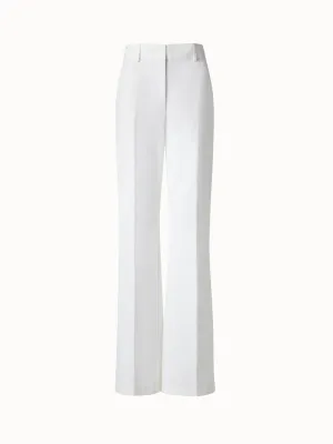 Wide Straight Cotton Stretch Pants