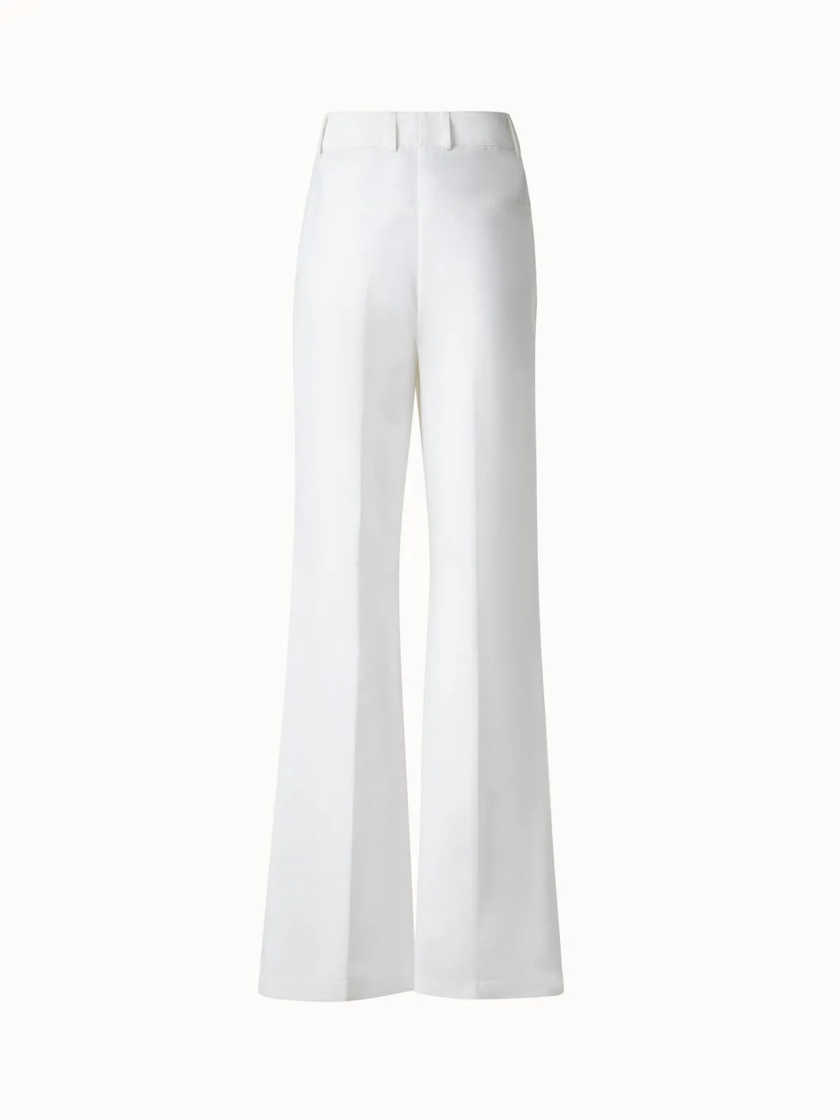 Wide Straight Cotton Stretch Pants