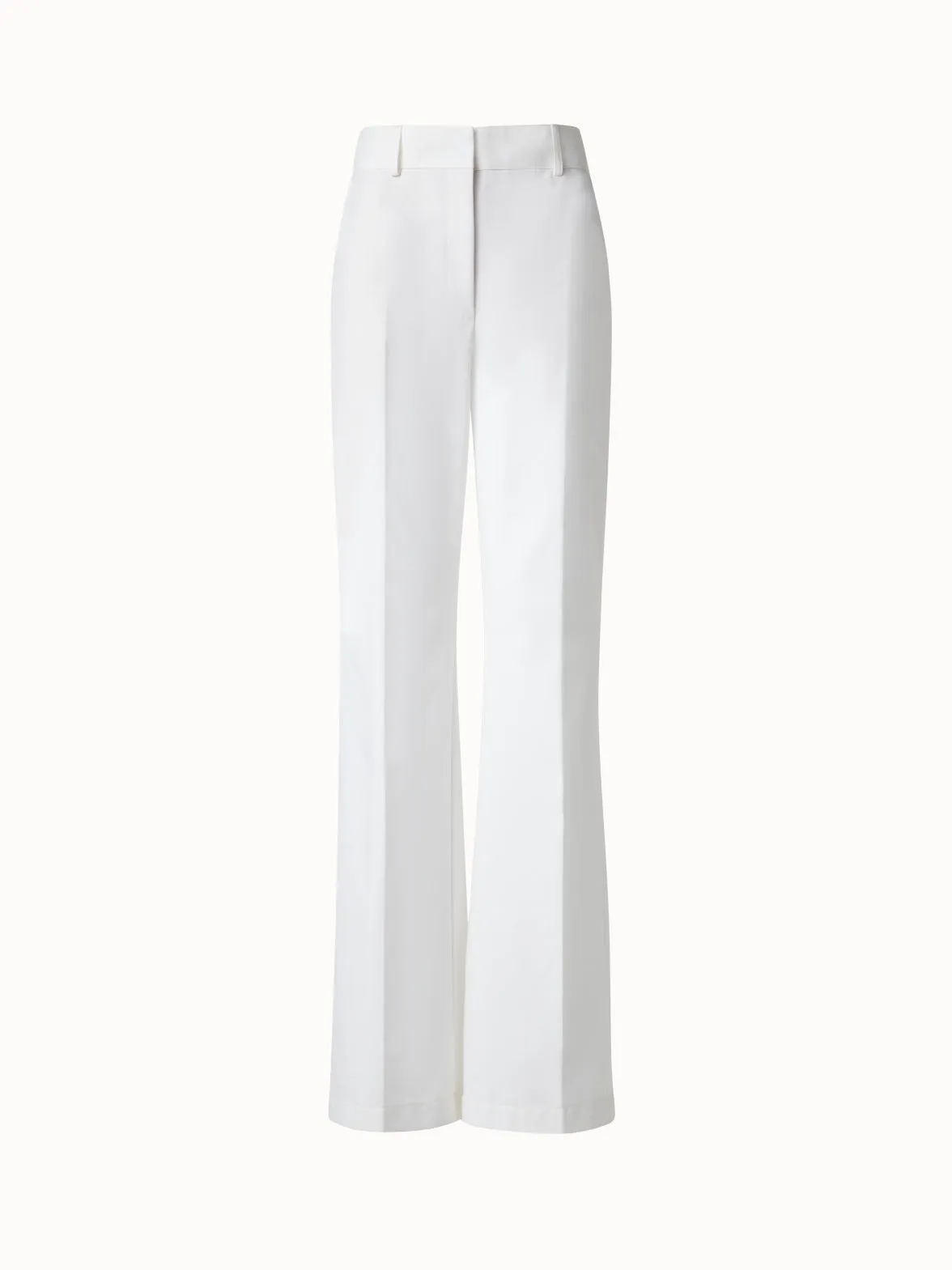 Wide Straight Cotton Stretch Pants