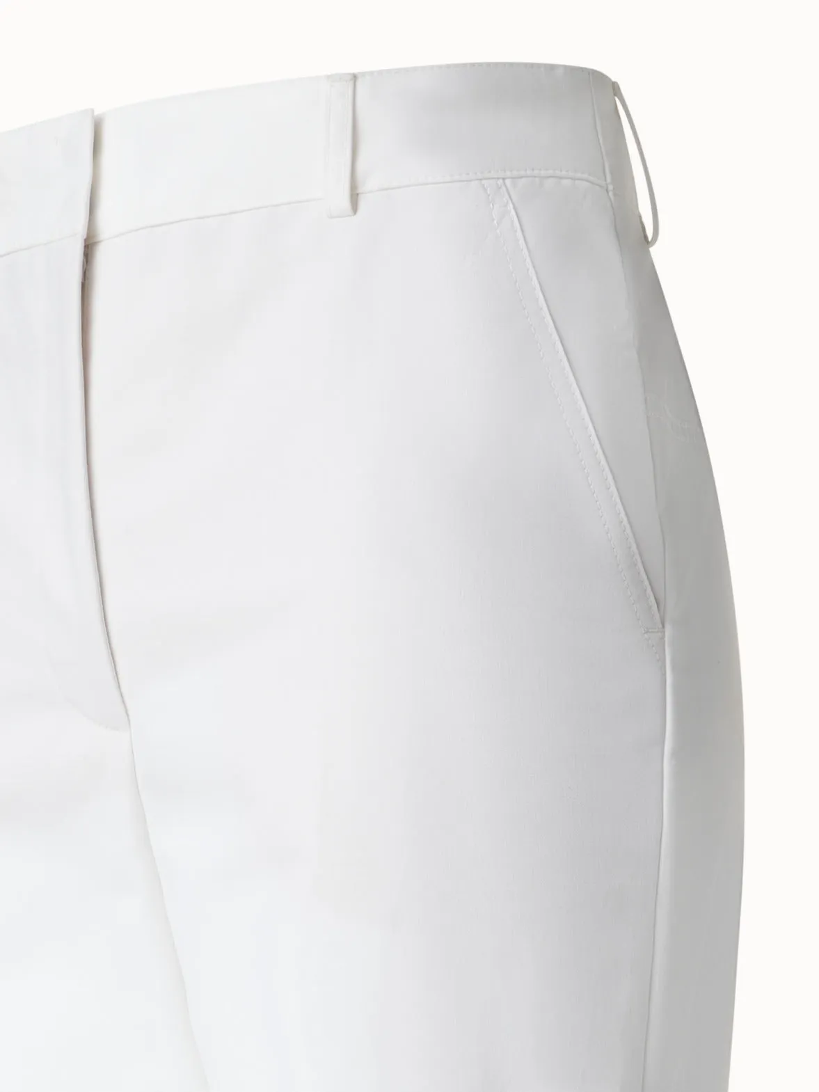 Wide Straight Cotton Stretch Pants