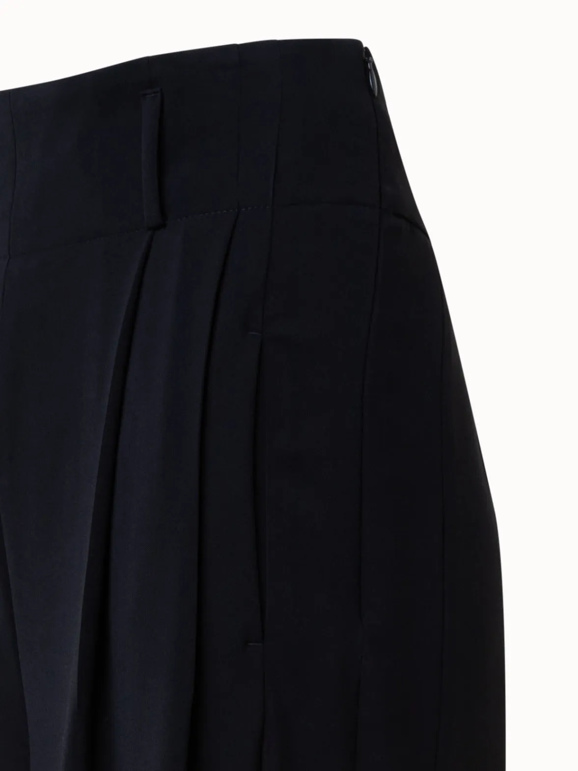Wide Wool Gabardine Blend Pants