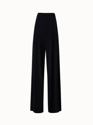 Wide Wool Gabardine Blend Pants