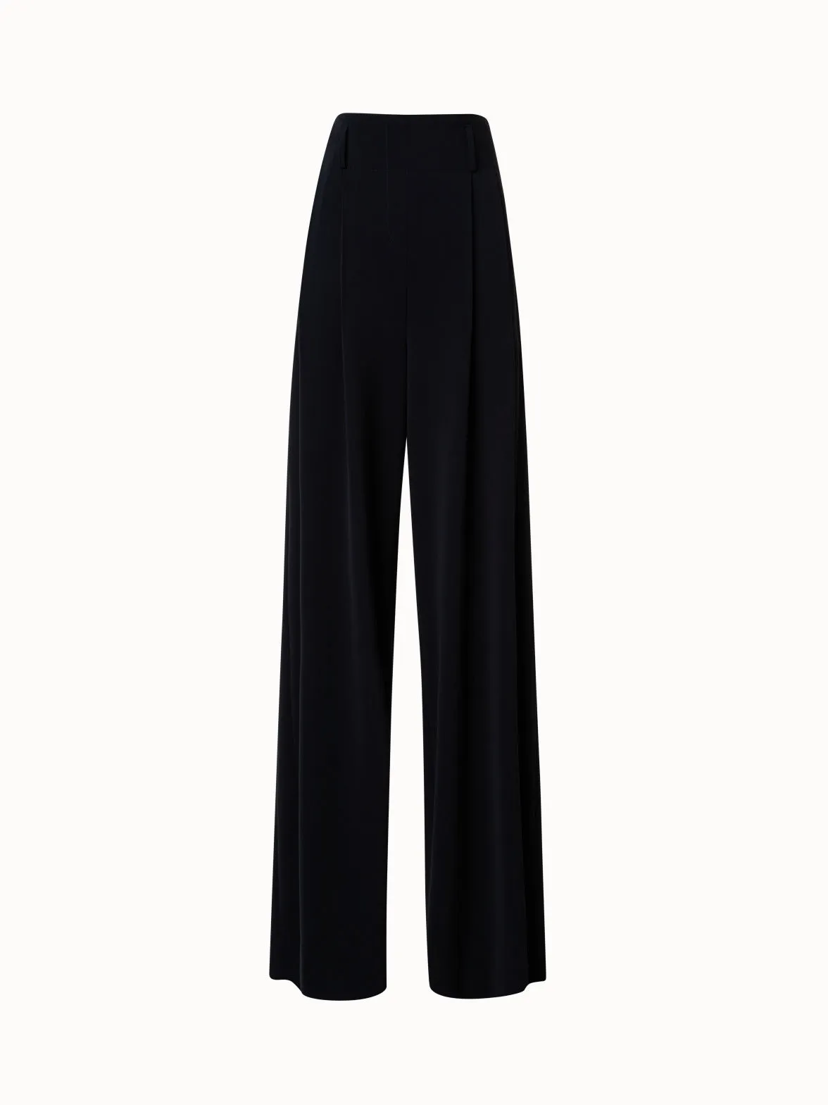 Wide Wool Gabardine Blend Pants