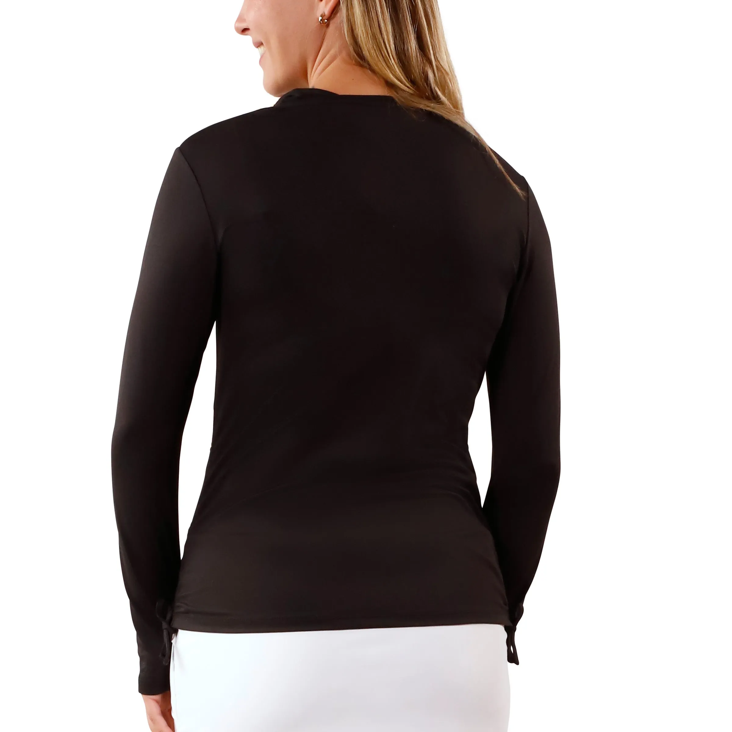 Women's Long Sleeve Half Zip Ruched Sun Shirt