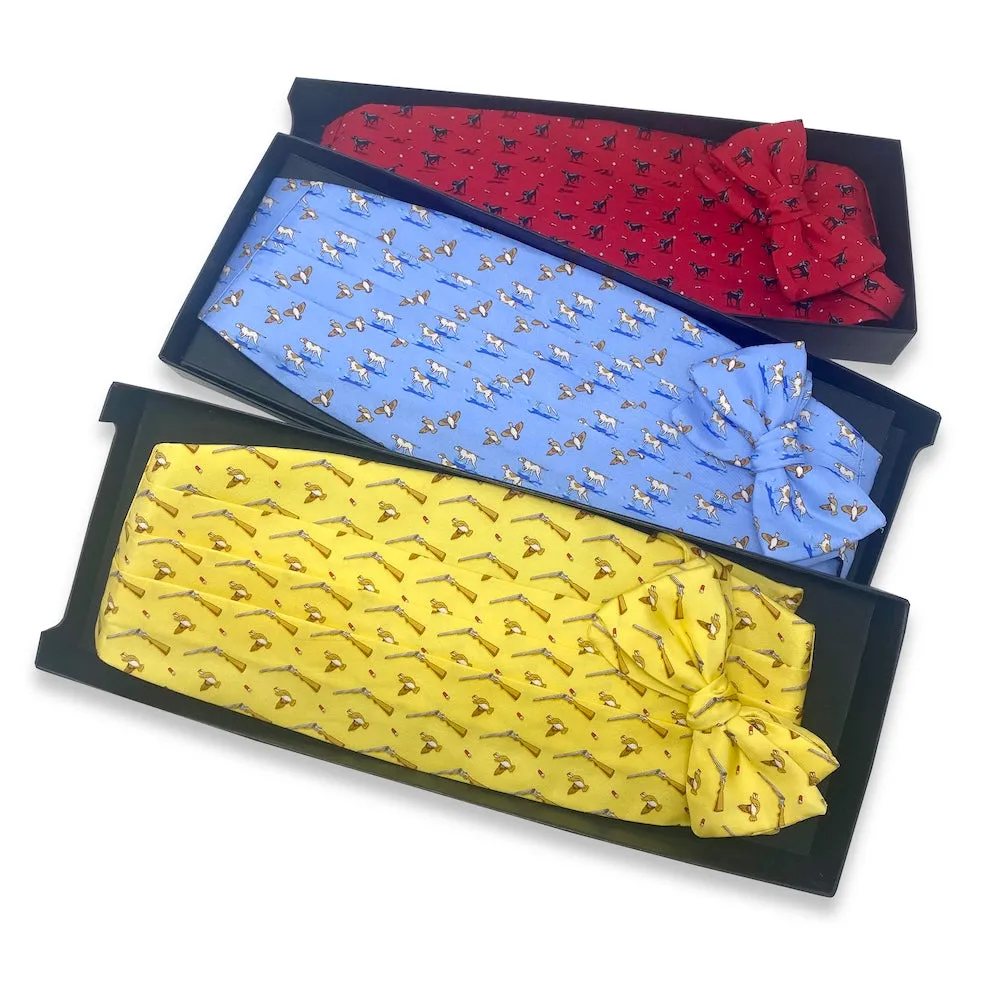 Wood Blue Cummerbund & Bow Tie Set