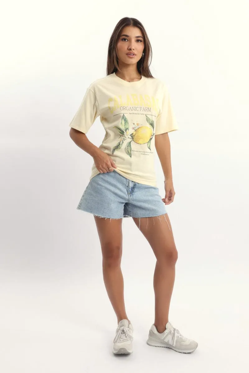 Yellow Graphic Tee Short Sleeve