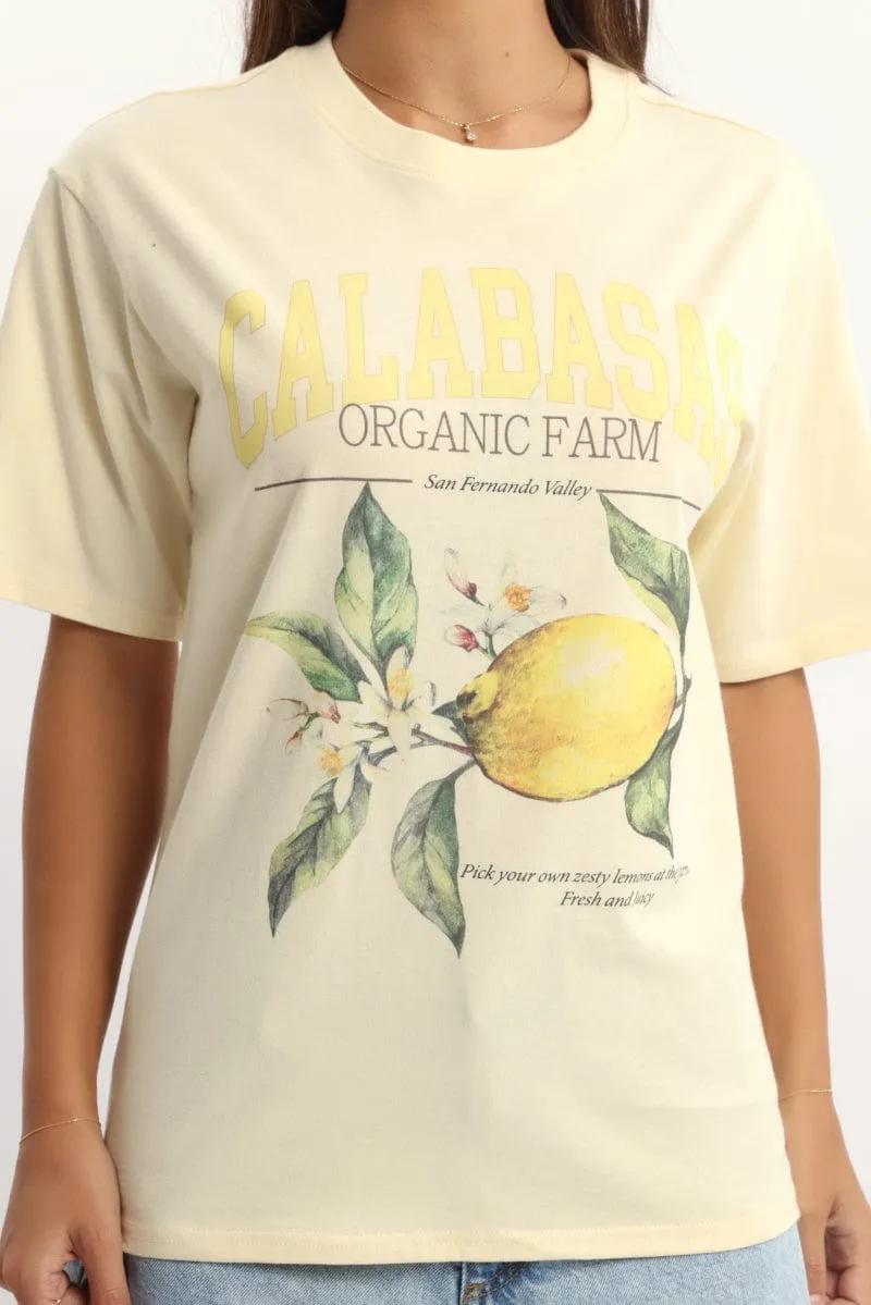 Yellow Graphic Tee Short Sleeve