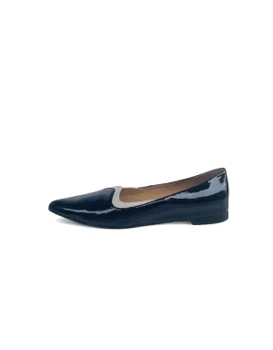 Yibbie Black/Milk Patent Leather Flats