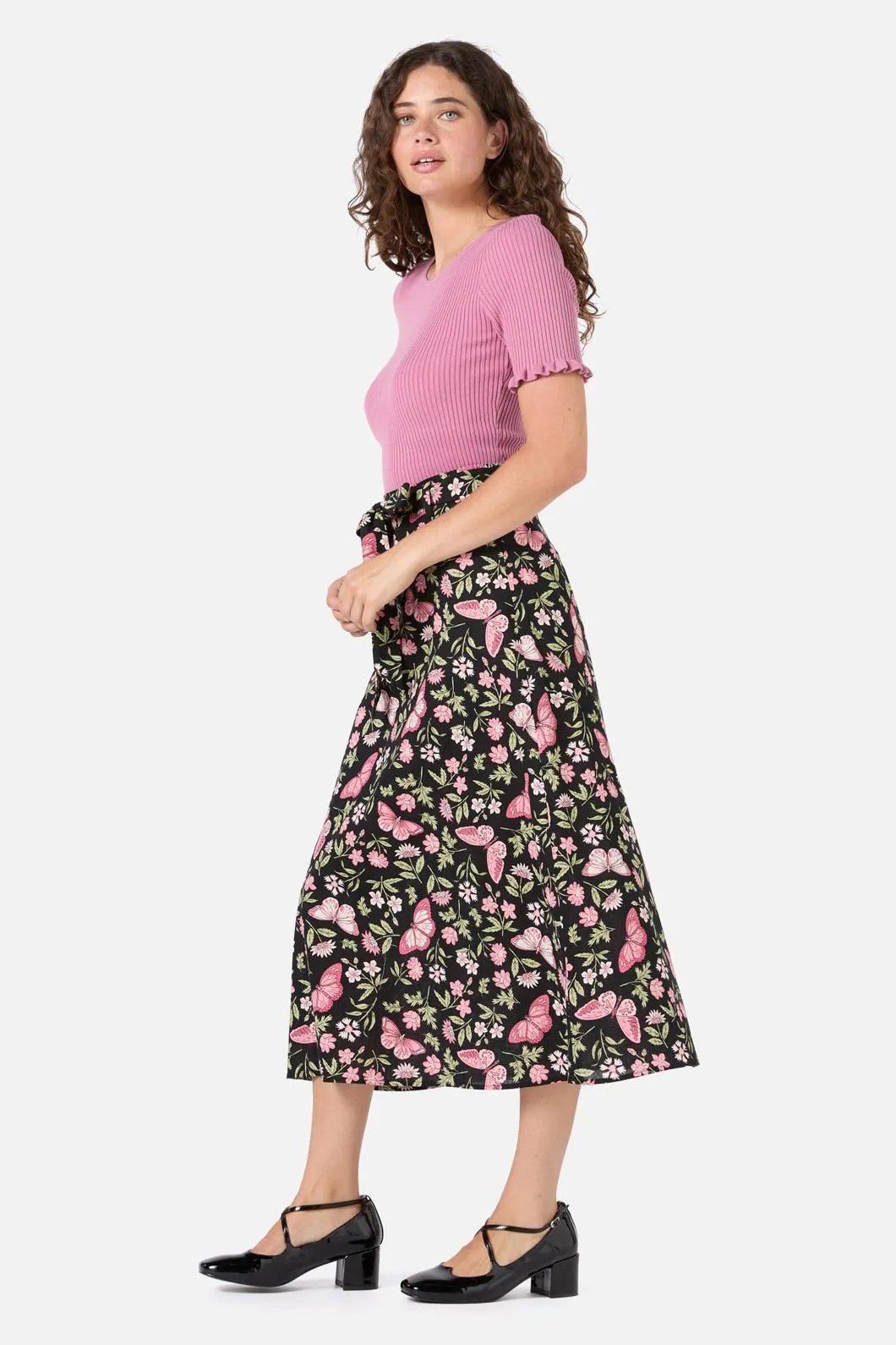 Yvette Butterfly Midi Skirt