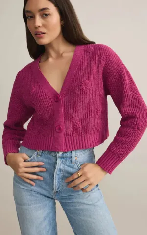 Z SUPPLY- Fleur Cropped Cardigan in Magenta