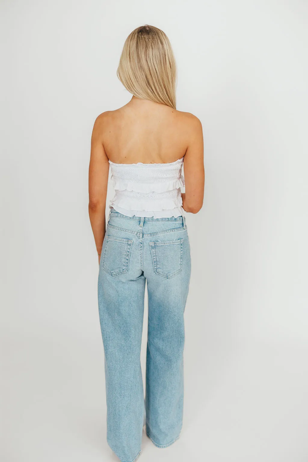 Zayne Cardigan and Strapless Tube Top And Sweater Set in Off-White